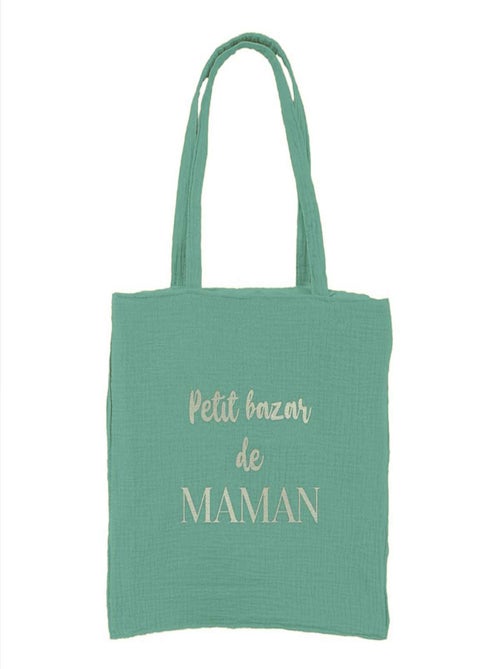 Sac cabas petit bazar de maman bleu-vert - Kiabi