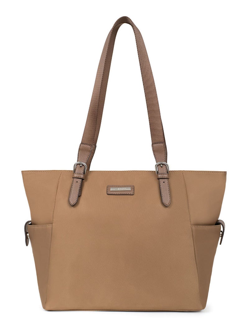 Sac cabas porté épaule  A4 AXELLE Noir Doré - Kiabi