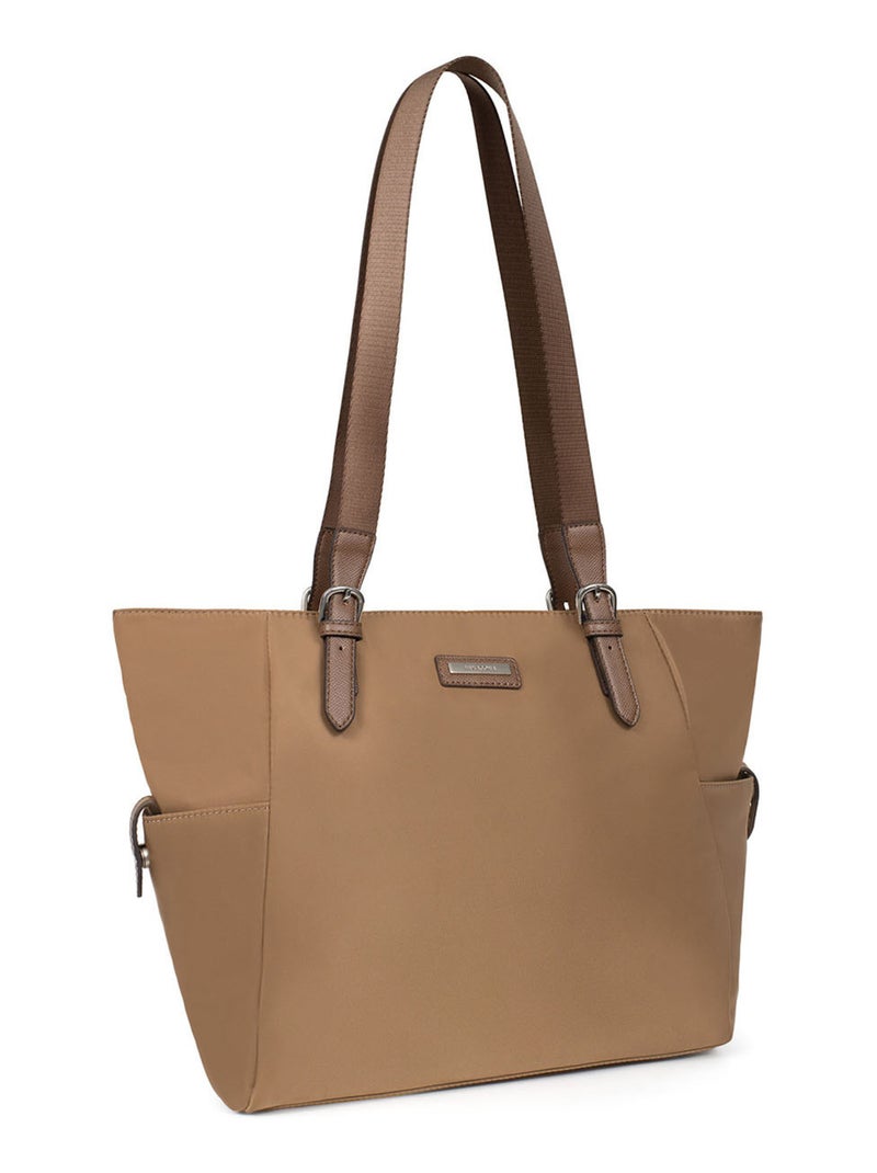 Sac cabas porté épaule  A4 AXELLE Noir Doré - Kiabi