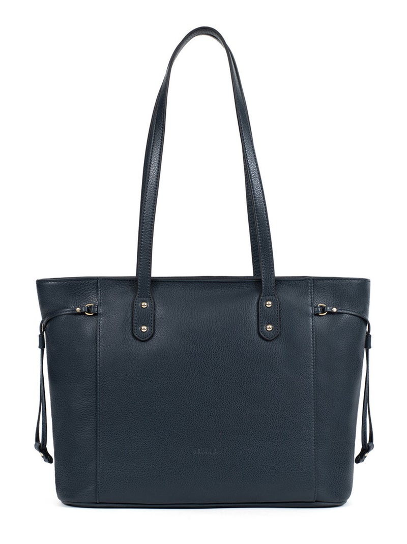 Sac cabas porté épaule A4 Cuir Bleu marine - Kiabi