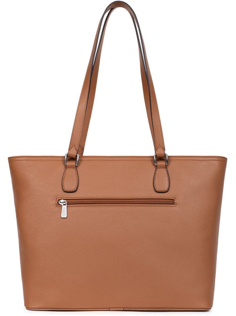 Sac cabas porté épaule  A4  Cuir MIRABELLE Marron clair - Kiabi