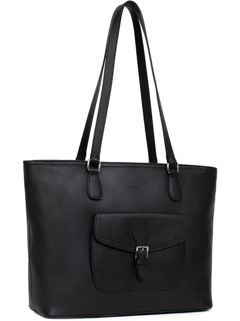 Sac cabas porté épaule  A4  Cuir MIRABELLE Noir - Kiabi