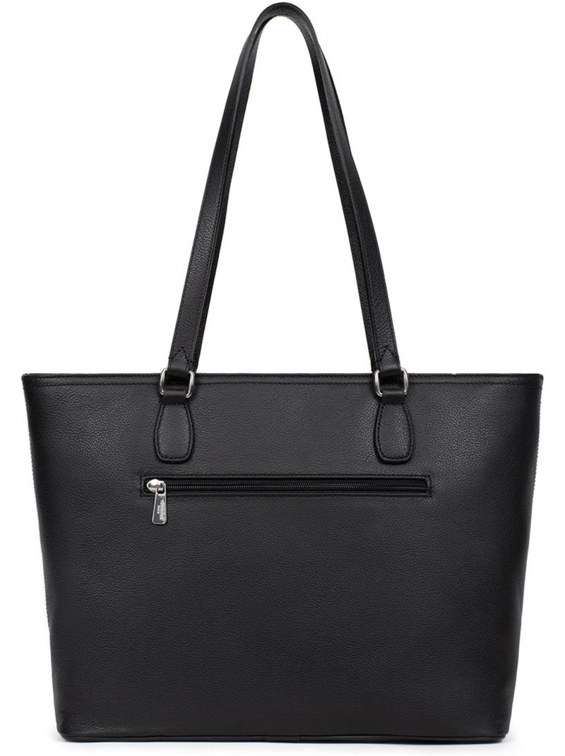 Sac cabas porté épaule  A4  Cuir MIRABELLE Noir - Kiabi