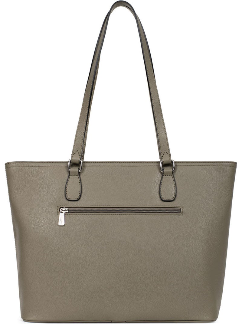 Sac cabas porté épaule  A4  Cuir MIRABELLE Vert olive - Kiabi
