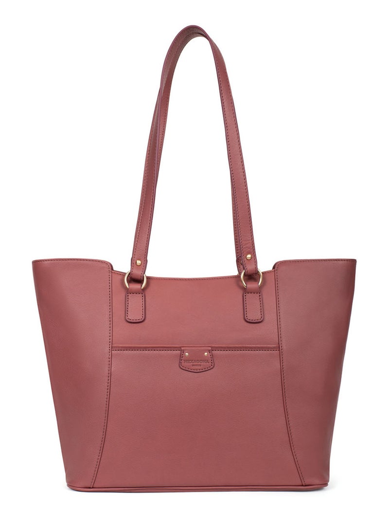 Sac cabas porté épaule  A4  Cuir PRALINE Violet prune - Kiabi