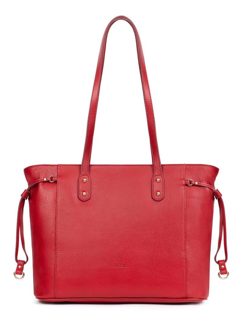 Sac cabas porté épaule A4 Cuir Rouge foncé - Kiabi