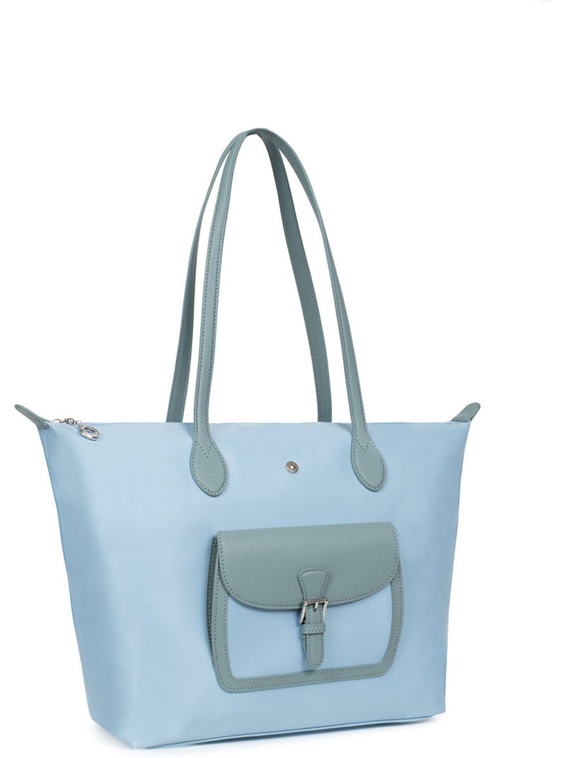 Sac cabas porté épaule  A4  Grand KIANA Bleu ciel - Kiabi