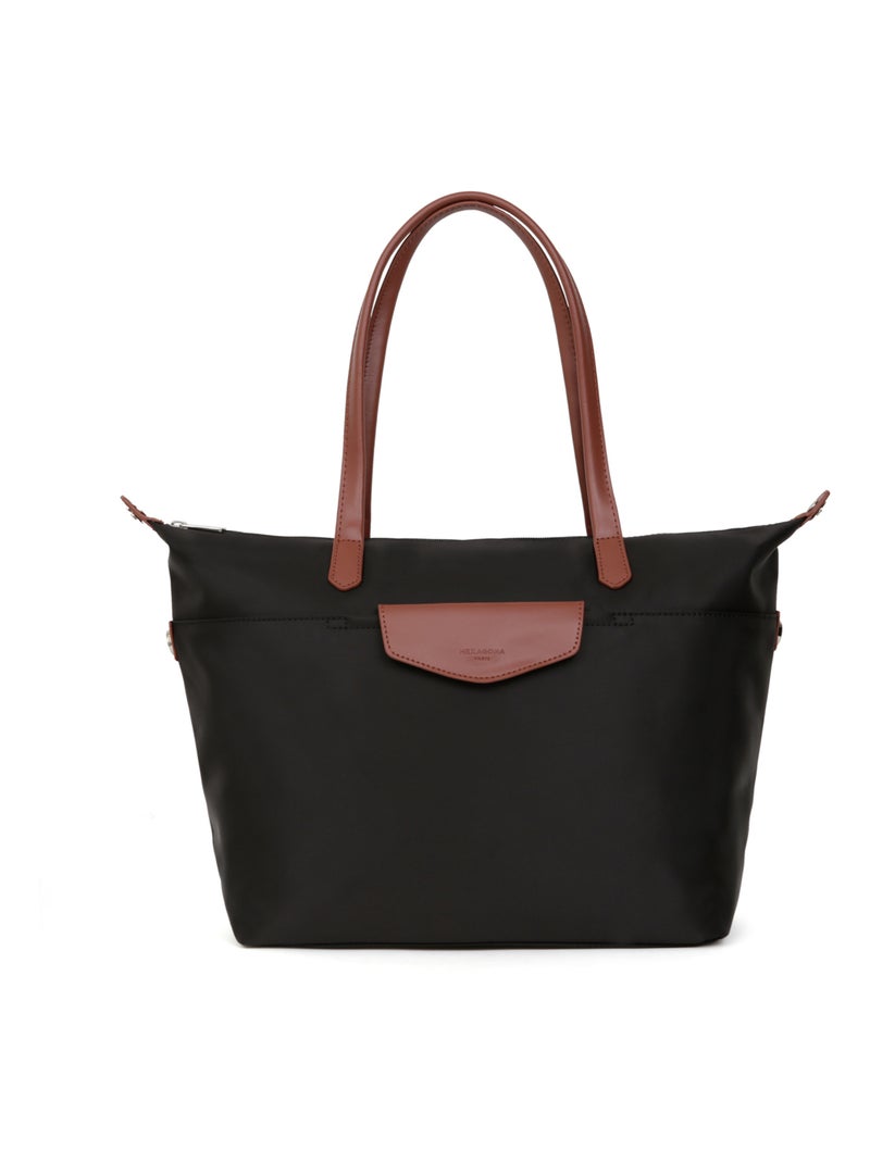 Sac cabas porté épaule  A4  Grand POP Noir Marron - Kiabi