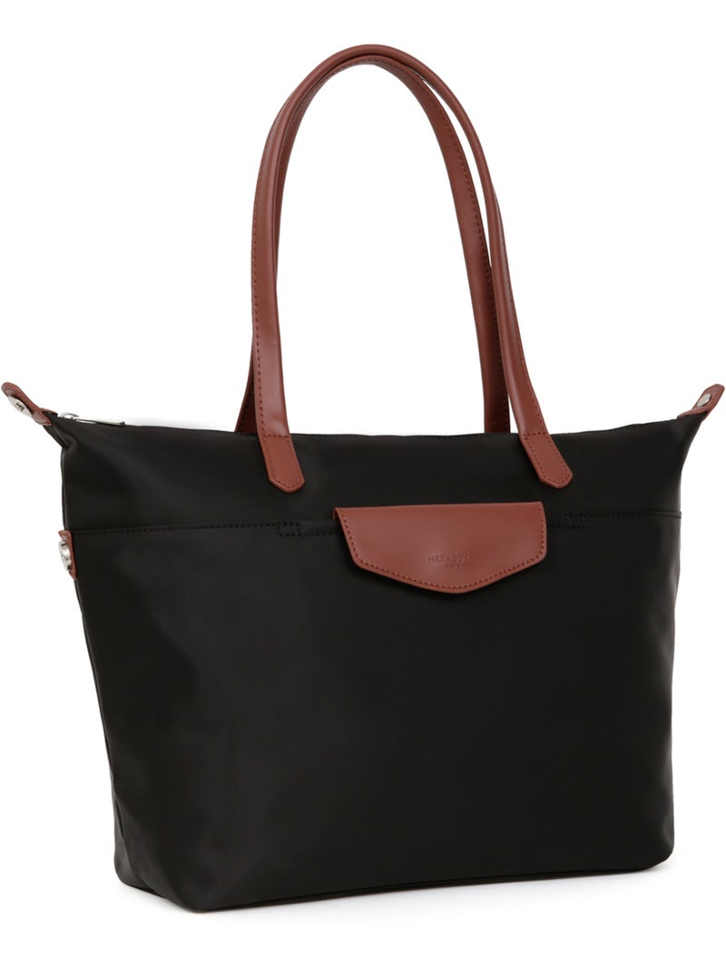Sac cabas porté épaule  A4  Grand POP Noir Marron - Kiabi