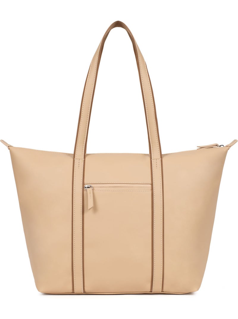 Sac cabas porté épaule  A4  Grand TARA Beige sable - Kiabi