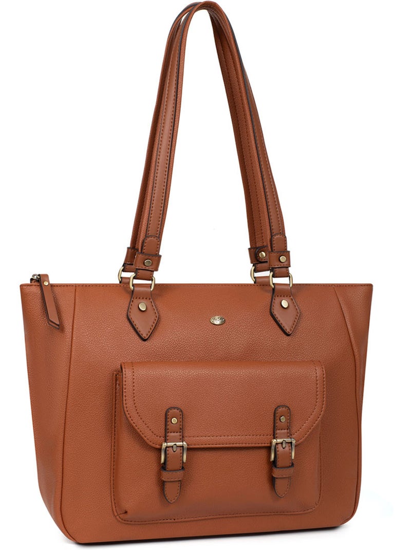 Sac cabas porté épaule  A4 RONDA Cognac - Kiabi