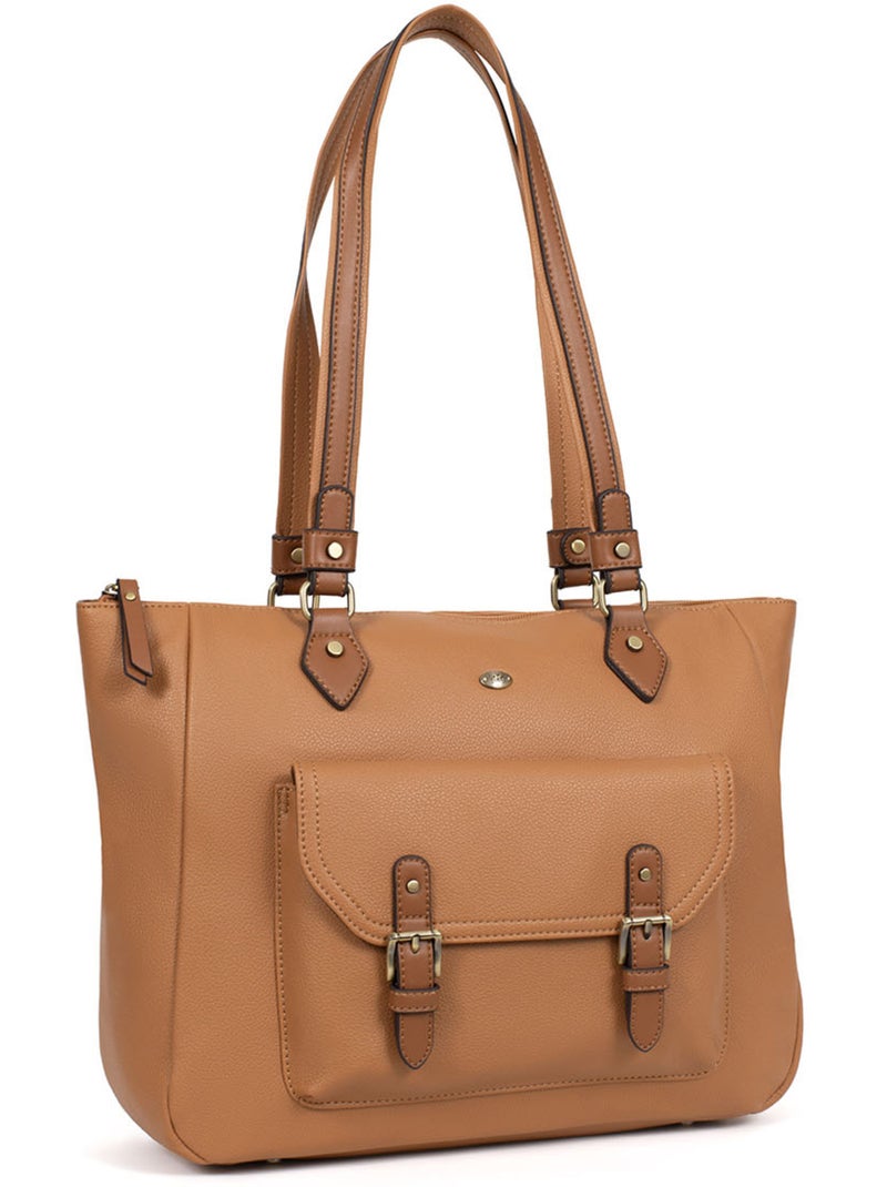 Sac cabas porté épaule  A4 RONDA Marron clair - Kiabi