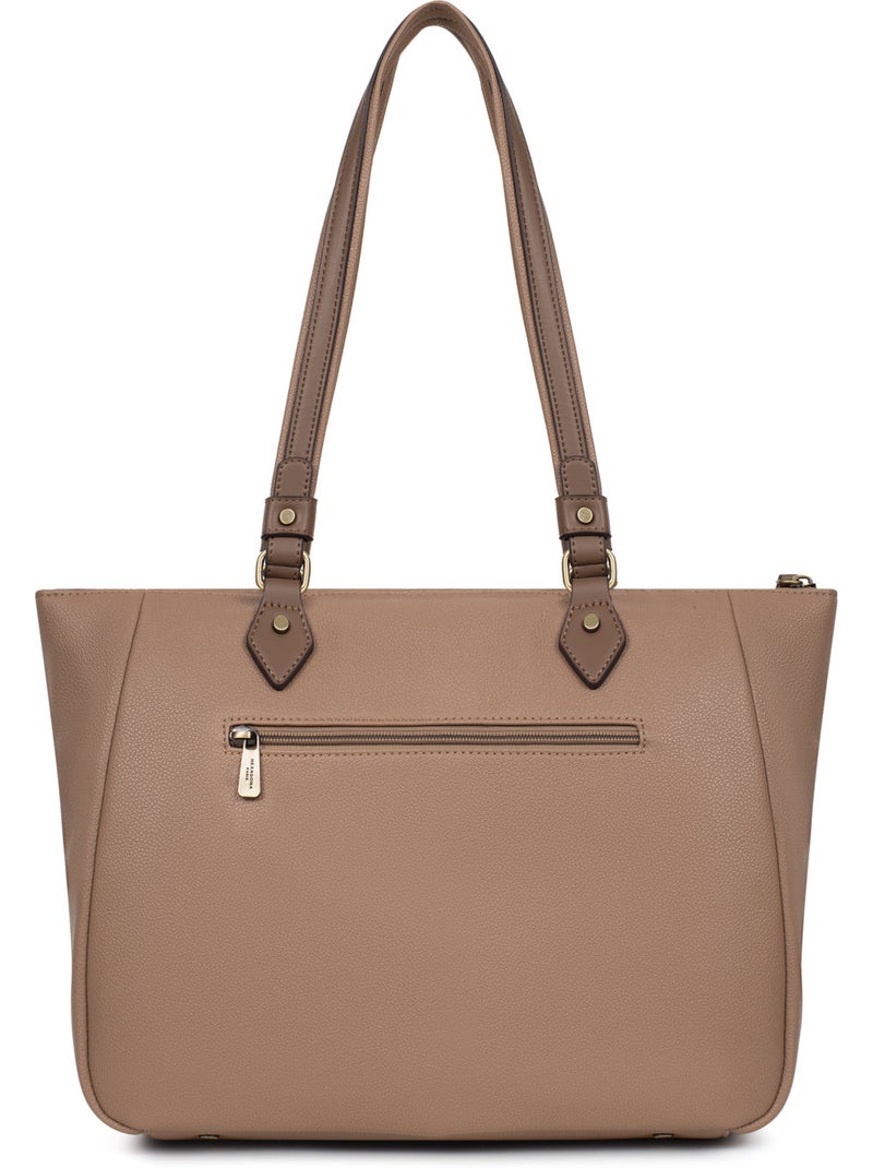Sac cabas porté épaule  A4 RONDA Taupe - Kiabi