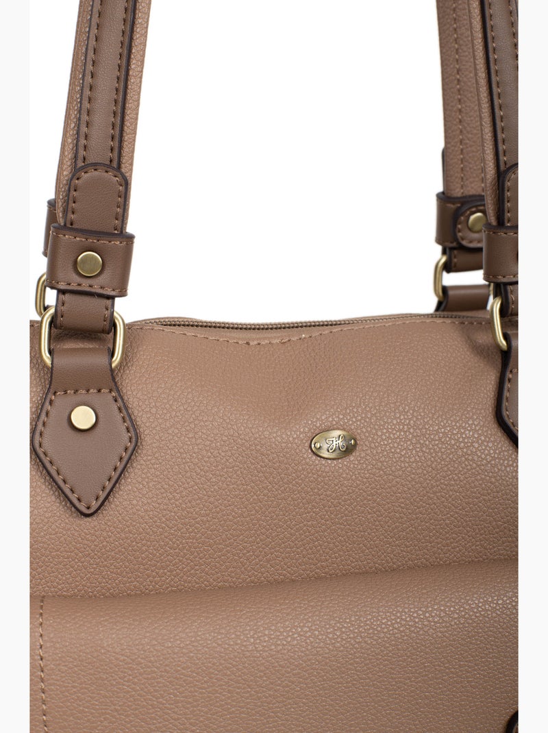 Sac cabas porté épaule  A4 RONDA Taupe - Kiabi