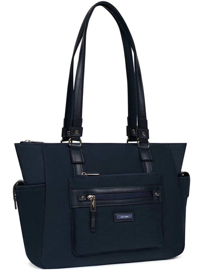 Sac cabas porté épaule  A4 YONA Bleu nuit - Kiabi