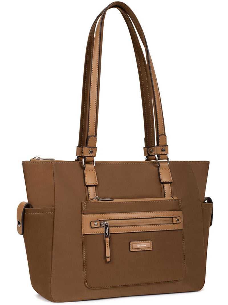 Sac cabas porté épaule  A4 YONA Noir Doré - Kiabi