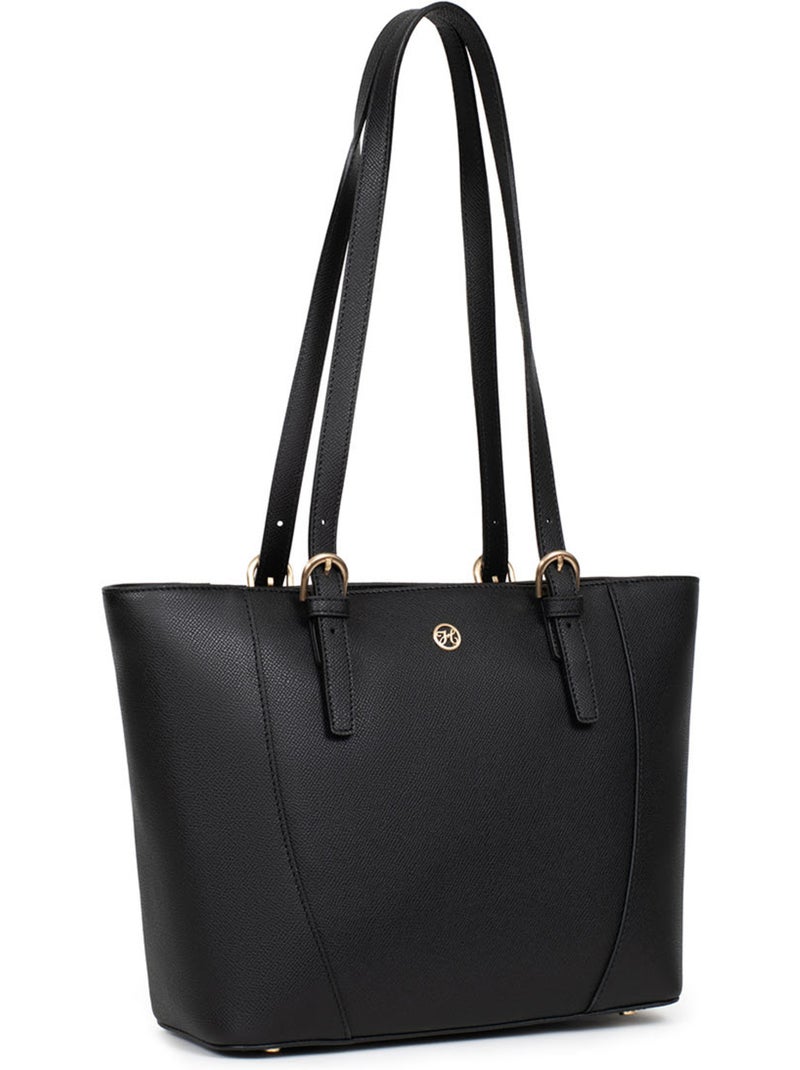 Sac cabas porté épaule  Cuir AUDE Noir - Kiabi