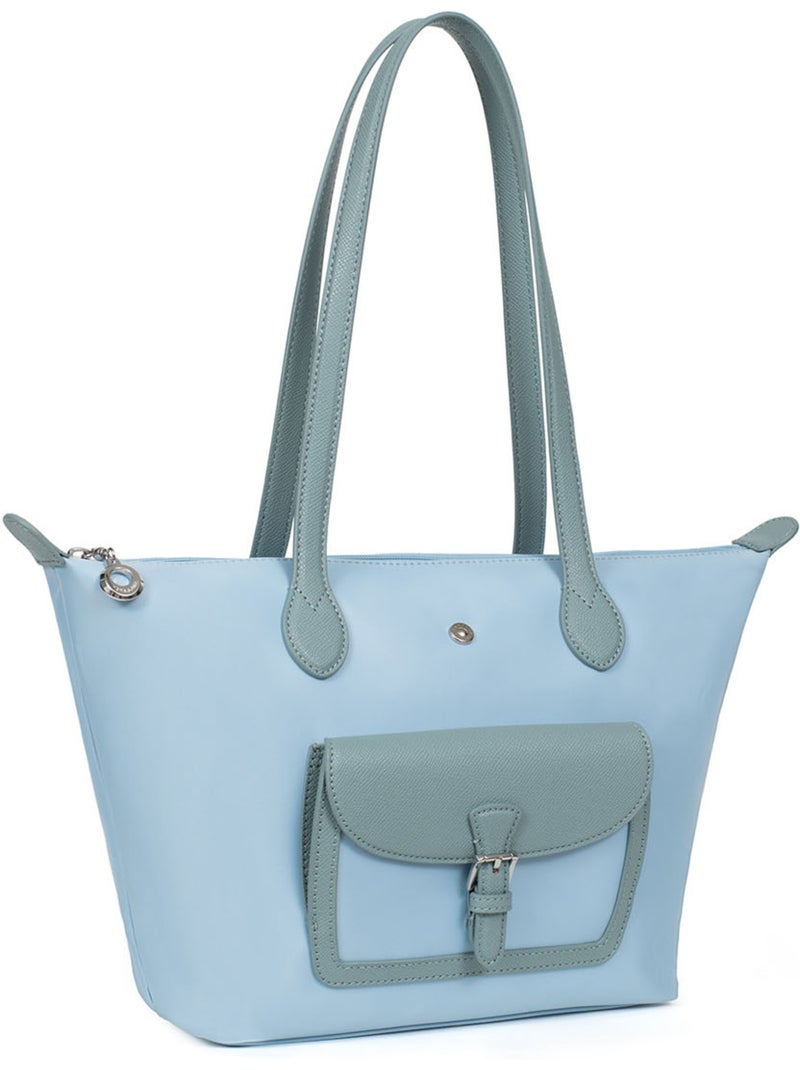 Sac cabas porté épaule  Moyen KIANA Bleu ciel - Kiabi