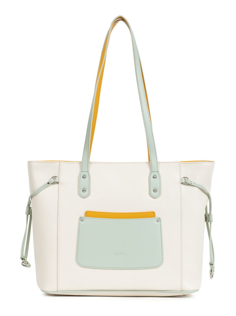 Sac cabas porté épaule Tessa Femme Blanc Multicolore - Kiabi