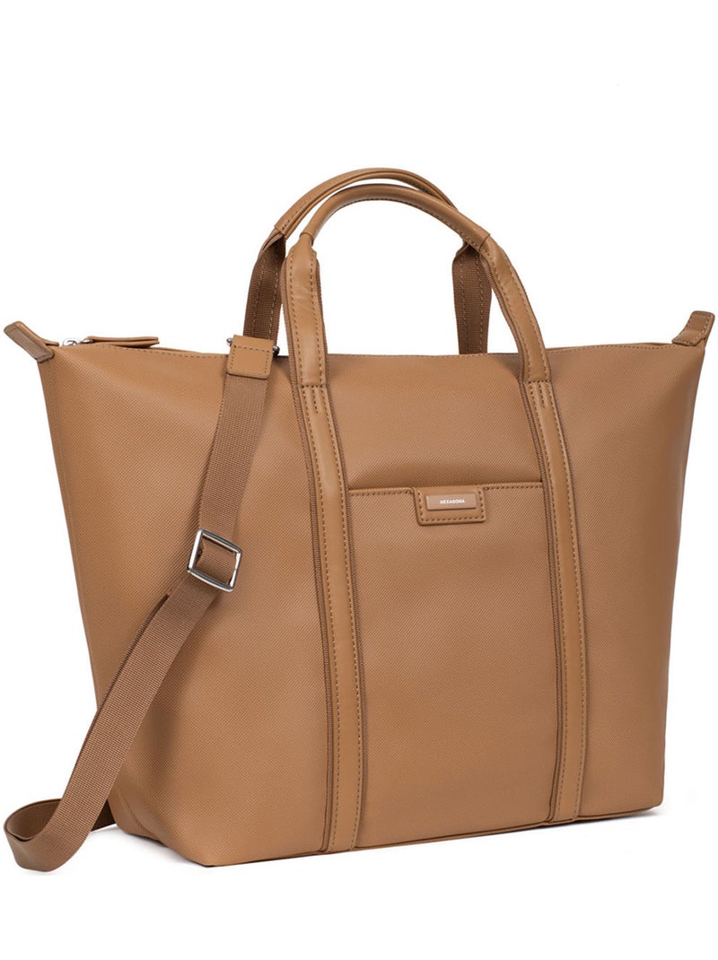 Sac cabas porté main  A4  Grand JOYCE Marron clair - Kiabi