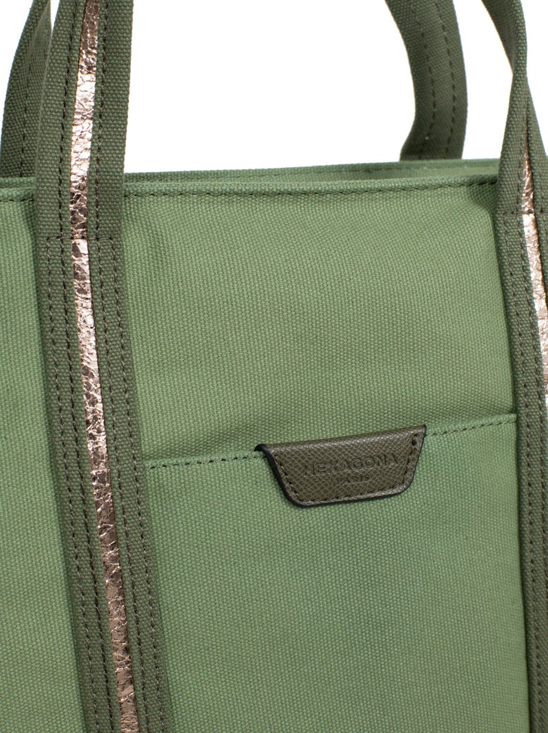 Sac cabas porté main  A4  Grand KAYA Kaki - Kiabi
