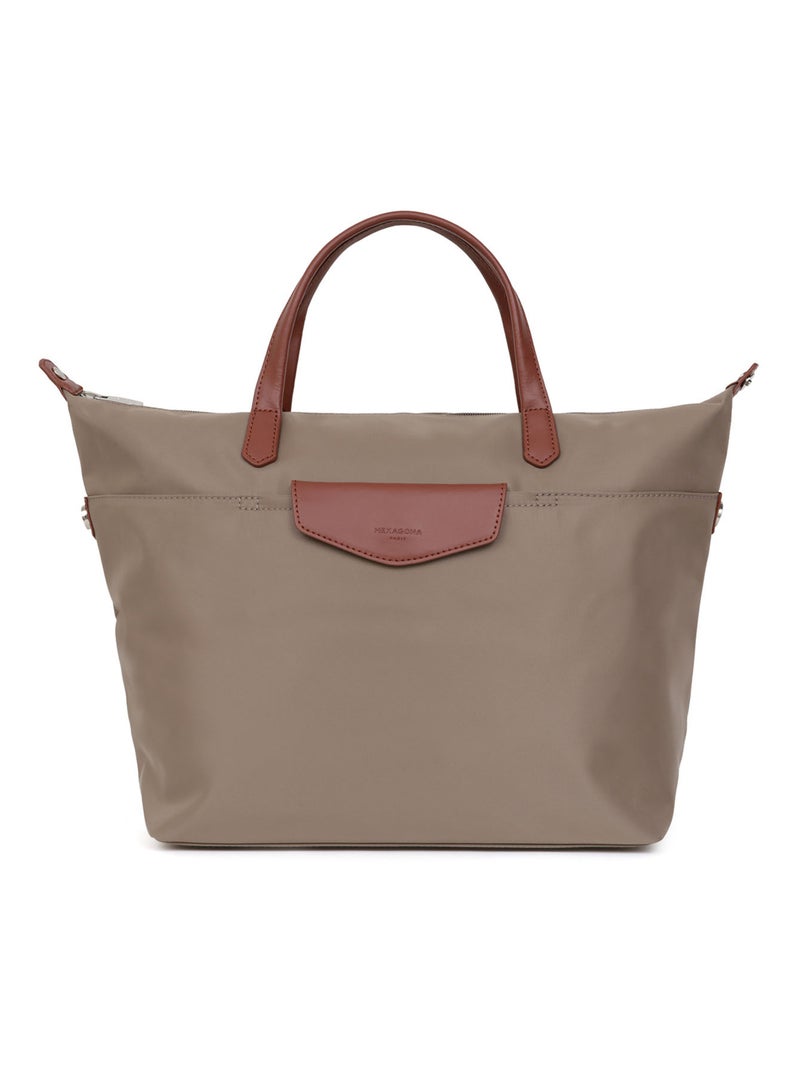Sac cabas porté main  A4  Grand POP Taupe - Kiabi