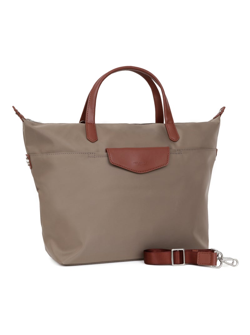 Sac cabas porté main  A4  Grand POP Taupe - Kiabi