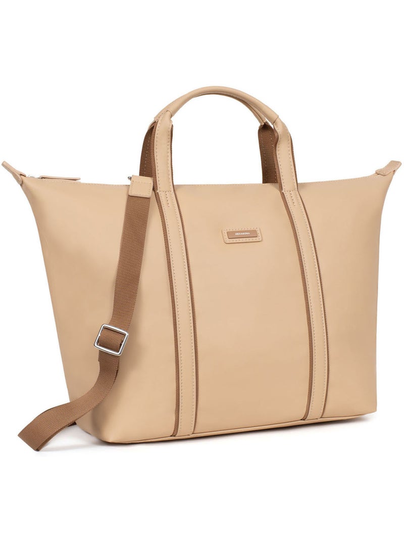 Sac cabas porté main  A4  Grand TARA Beige sable - Kiabi