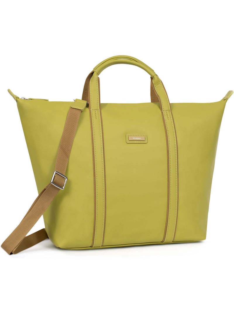 Sac cabas porté main  A4  Grand TARA Vert anis - Kiabi