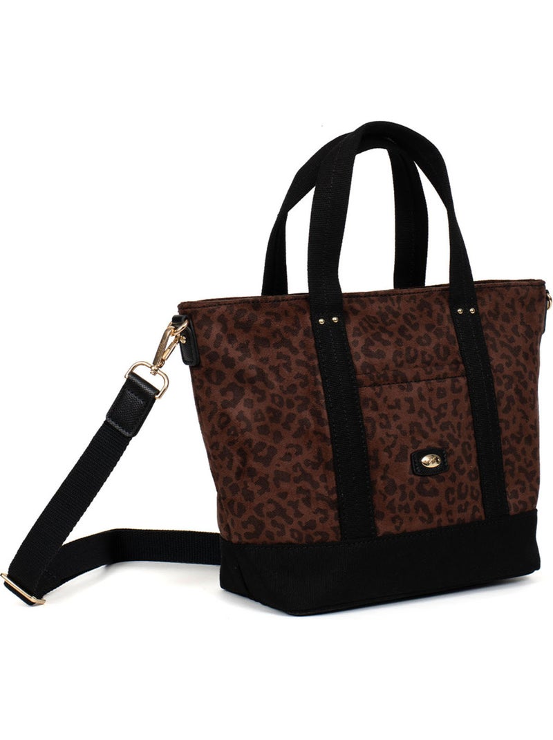Sac cabas porté main léonie hexagona Marron chocolat - Kiabi