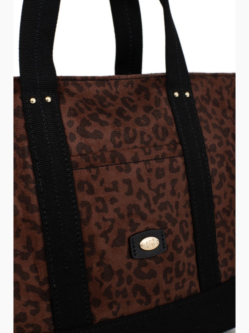 Sac cabas porté main léonie hexagona Marron chocolat - Kiabi