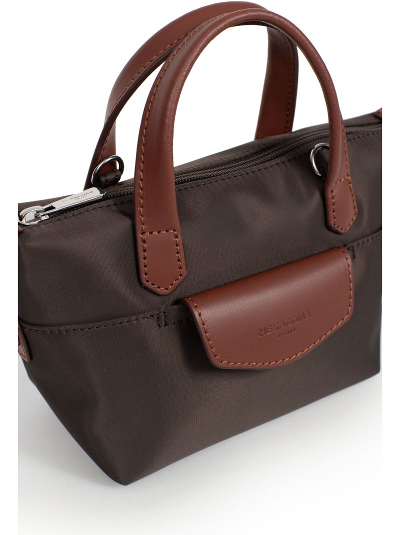 Sac cabas porté main  Mini POP Marron foncé - Kiabi