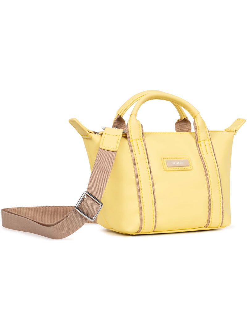 Sac cabas porté main  Mini TARA Jaune - Kiabi