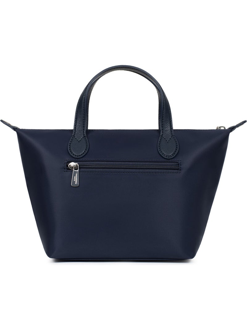 Sac cabas porté main  petit kiana hexagona Bleu marine - Kiabi
