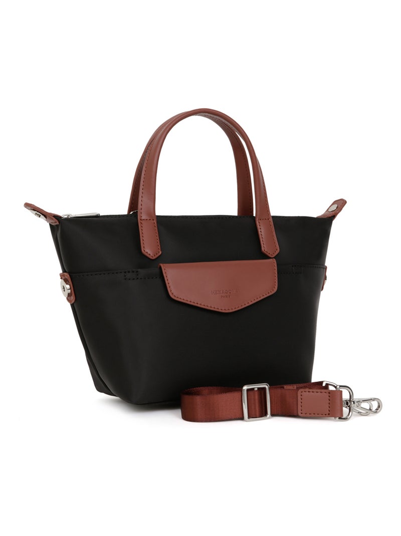 Sac cabas porté main  Petit POP Noir Marron - Kiabi