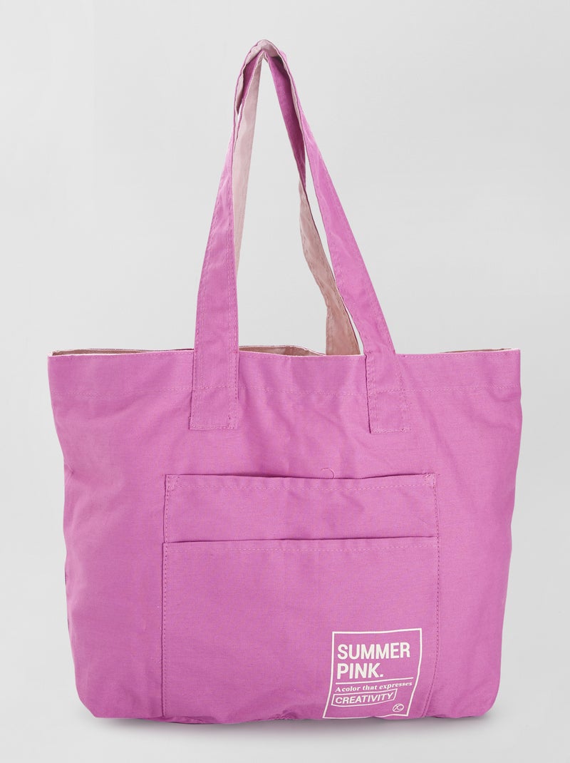 Sac cabas réversible rose - Kiabi