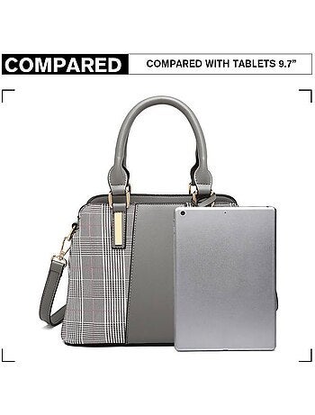 Sac cabas simili cuir logo m 28x21x13 cm - miss lulu