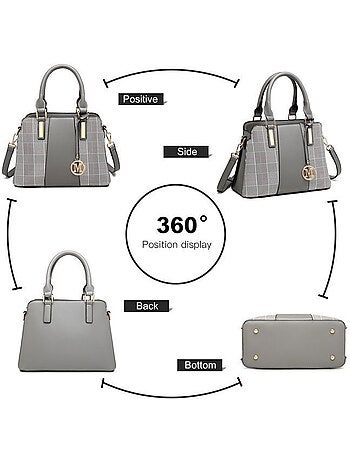Sac cabas simili cuir logo m 28x21x13 cm - miss lulu
