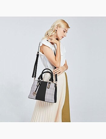 Sac cabas simili cuir logo m 28x21x13 cm - miss lulu