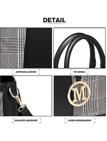 Sac cabas simili cuir logo m 28x21x13 cm - miss lulu