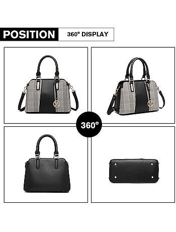Sac cabas simili cuir logo m 28x21x13 cm - miss lulu