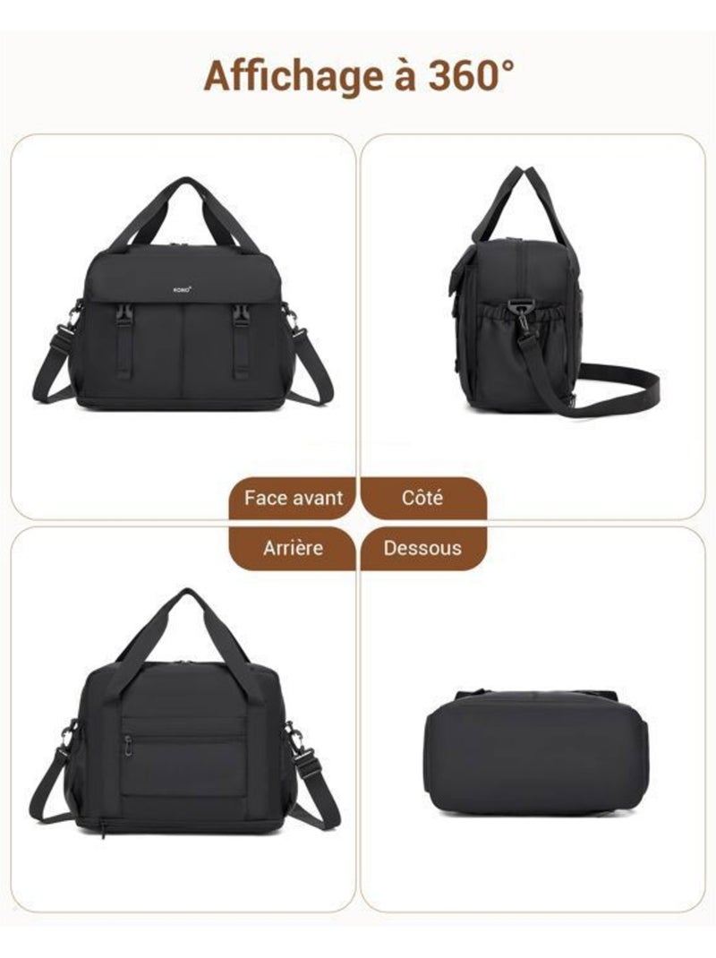 Sac cabine 40x30x20 cm compartiment chaussures - kono Noir - Kiabi