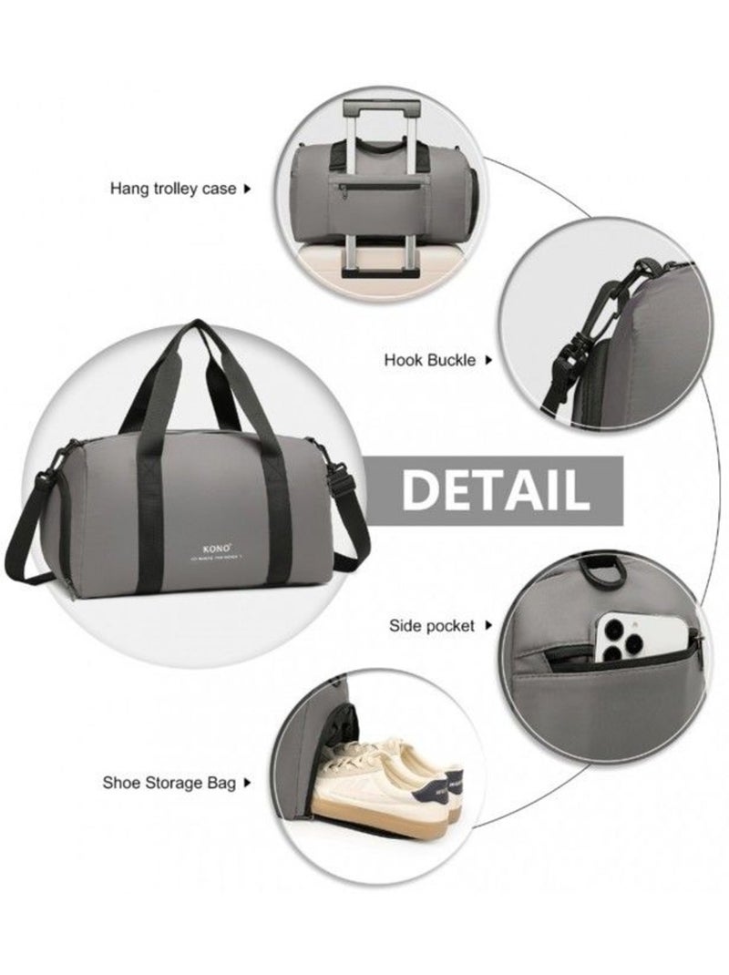 Sac cabine bandoulière 40x20x22 cm imperméable - kono Gris - Kiabi