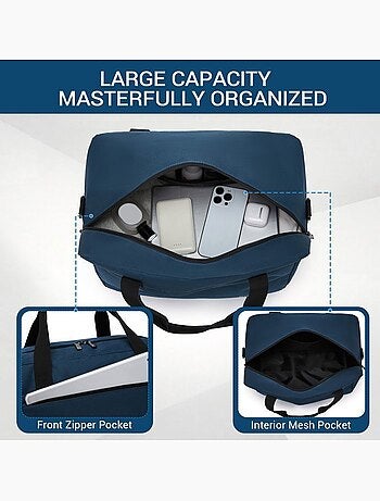 Sac cabine pliable 40x30x20 cm 24 l bandoulière 0,5 kg - kono
