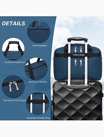 Sac cabine pliable 40x30x20 cm 24 l bandoulière 0,5 kg - kono