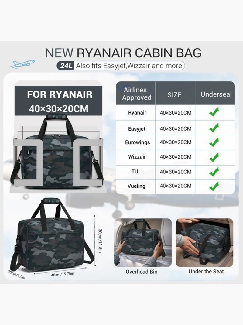 Sac cabine pliable 40x30x20 cm 24 l bandoulière 0,5 kg - kono Bleu - Kiabi