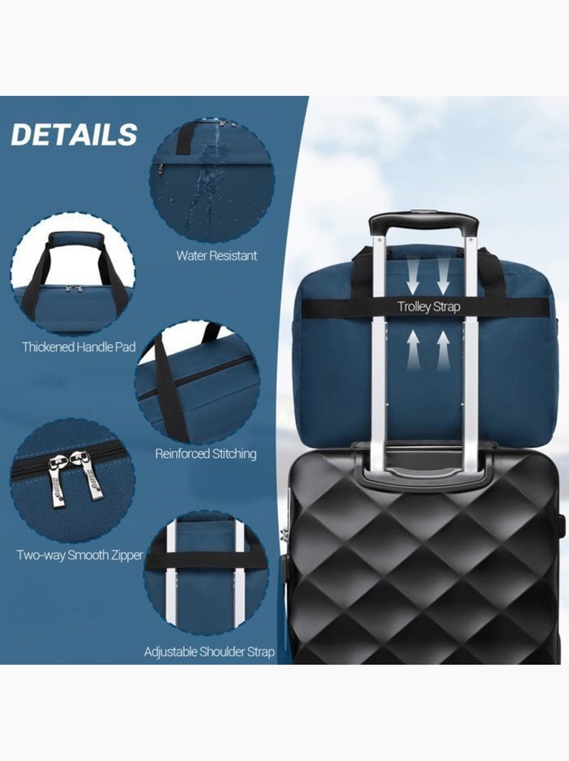 Sac cabine pliable 40x30x20 cm 24 l bandoulière 0,5 kg - kono Bleu - Kiabi