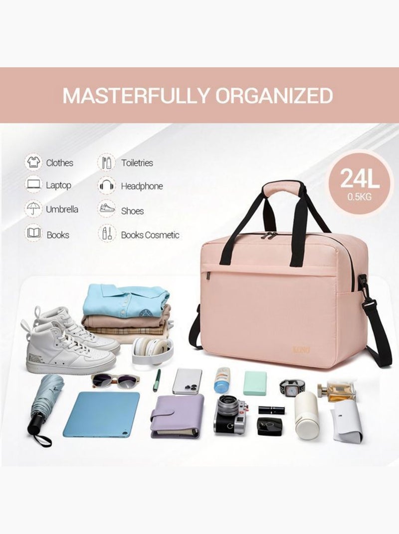 Sac cabine pliable 40x30x20 cm 24 l bandoulière 0,5 kg - kono Rose - Kiabi