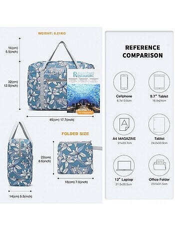 Sac cabine pliable 45x32x14 cm imperméable résistant - kono