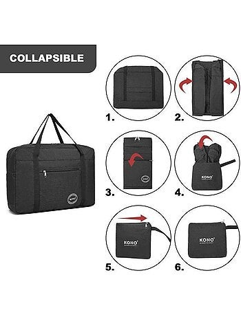 Sac cabine pliable 45x32x14 cm imperméable résistant - kono
